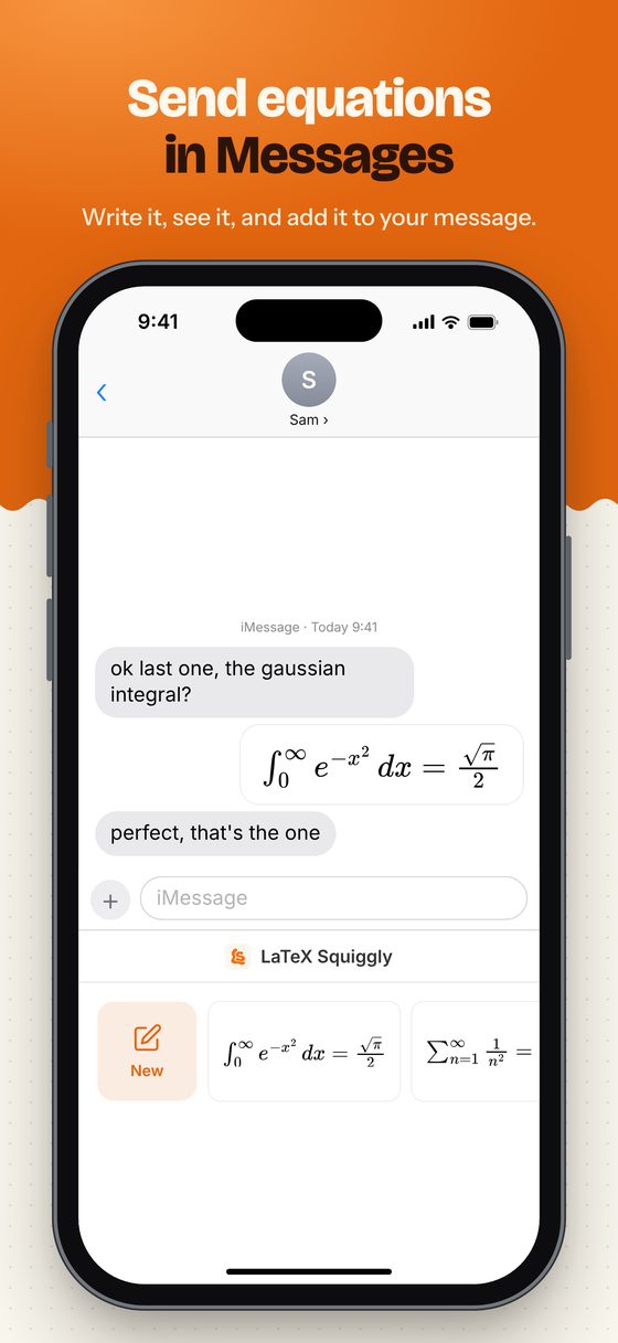 Sending an equation in Messages