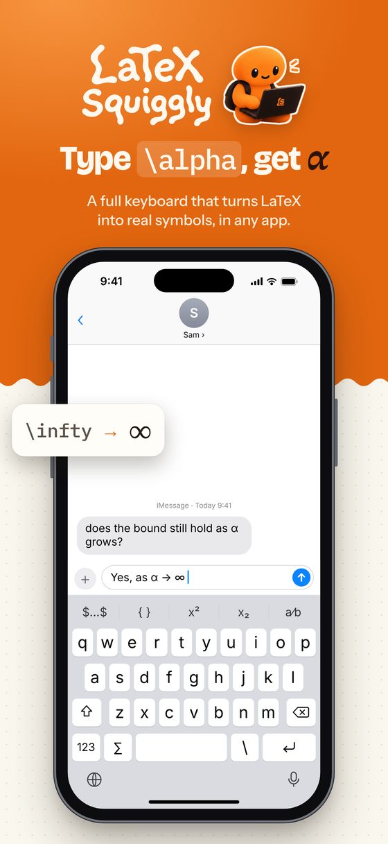 The iPhone keyboard turning \infty into ∞ in Messages